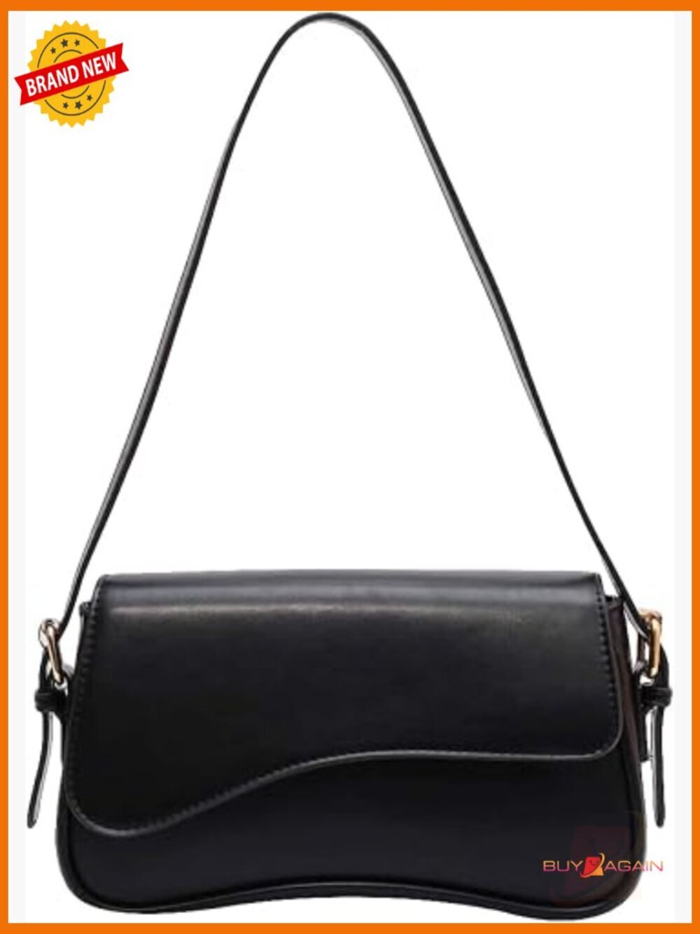 Faux Leather Hobo Crossbody Bag with Flap & Zipper